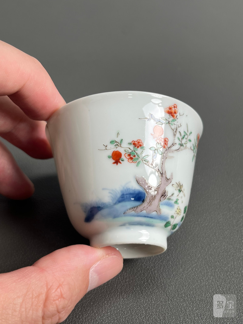 清雍正  五彩五月石榴花神杯 - 图13